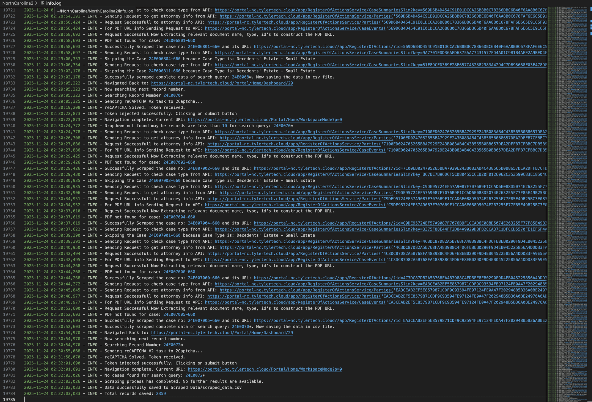 North Carolina Court Portal Scraper screenshot 3